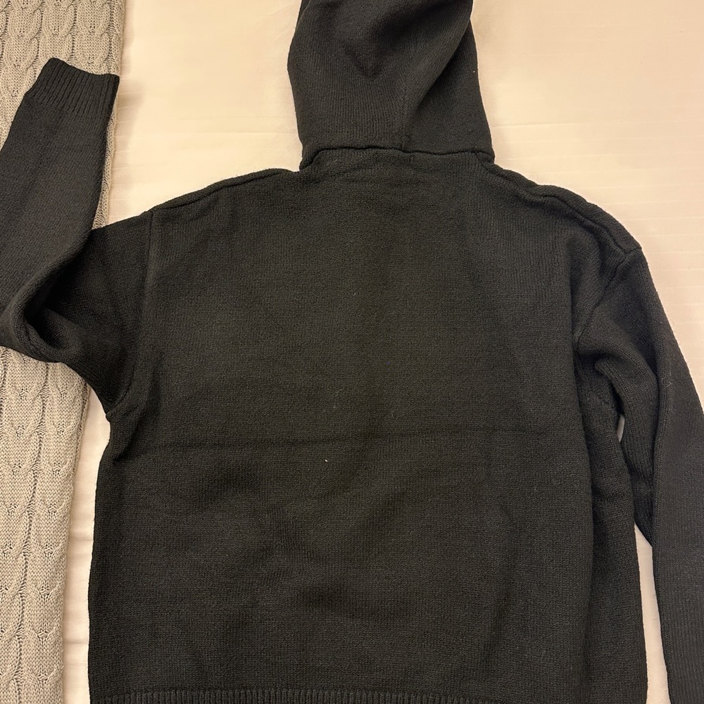 Cole Buxton Black Knit Hoodie with White lettering - Picture 4 of 4
